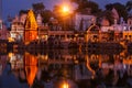 Ghats of holy Kshipra river in Ujjain, Madhya Pradesh, India in the evening