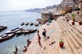 Ghats in Varanasi, India. Royalty Free Stock Photo