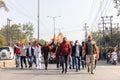 Indian people participating in protest Royalty Free Stock Photo