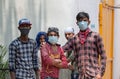 Indian migrant worker With Medical Mask At Construction Site During Unlockdown India