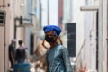 Indian migrant worker With Medical Mask At Construction Site During Unlockdown India