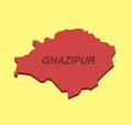 Ghazipur District Map of Uttar Pradesh, India Royalty Free Stock Photo