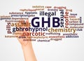 GHB word cloud and hand with marker concept Royalty Free Stock Photo