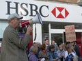 Ghee Bowmen protests outside HSBC Bank Royalty Free Stock Photo