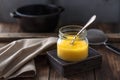 Ghee or clarified butter in a jar. Royalty Free Stock Photo