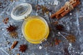 Ghee oil in a glass jar