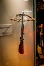 Ghent Belgium - April 15 : Medieval weapon displayed in the musuem inside Gravensteen castle in Ghent, Belgium Royalty Free Stock Photo