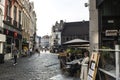 People in a bar on a street in Ghent, Belgium