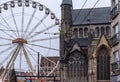 Ferris wheel and Christmas market in the Ghent city center