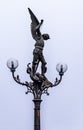 Beautiful gothic lantern with a bronze statue of St Michael