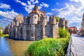 Ghent, Belgium. Medieval castle Gravensteen in Gent, East Flanders beautiful city Royalty Free Stock Photo