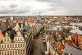 Ghent city historical center panorama view from Belfort Gent bell tower, Flemish Region, Belgium Royalty Free Stock Photo