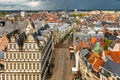 Ghent city historical center panorama view from Belfort Gent bell tower, Flemish Region, Belgium Royalty Free Stock Photo