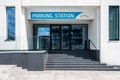 Ghent, East Flanders, Belgium - Entrance of the car park at the railway station