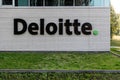 Ghent, East Flanders Region, Belgium - Logo of the Deloitte auditing and accountant consulting company