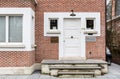 Ghent, Flanders, Belgium - Art deco facade and brick stones of the Cross international HR company