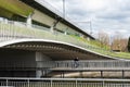 Ghent, Flanders Region, Belgium - Pedstrian and cycling bridge under the highway