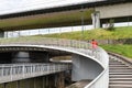 Ghent, Flanders Region, Belgium - Pedstrian and cycling bridge under the highway