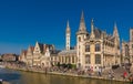 Ghent (Gent), Belgium: Historic City Center in Ghent (Gent), Belgium. Architecture and Landmark of Ghent Royalty Free Stock Photo