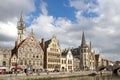 Ghent Graslei on the waterfront in Belgium