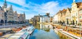 Ghent old town skyline, Belgium Royalty Free Stock Photo