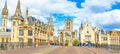 Ghent old town skyline, Belgium Royalty Free Stock Photo