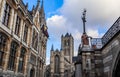 Ghent old town skyline, historic city centre, Gent Belgium travel photo Royalty Free Stock Photo