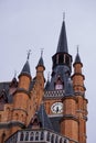 Ghent, Sint-Amandsberg, Belgium: old town hall clock tower