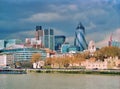 Gherkin building and the City of London from Tower Bridge Royalty Free Stock Photo