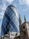 Gherkin building in the london financial area