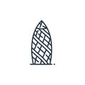 gherkin icon vector from england concept. Thin line illustration of gherkin editable stroke. gherkin linear sign for use on web