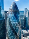 The Gherkin London City aerial vertical photo