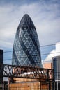 The Gherkin in London city, England, UK Royalty Free Stock Photo