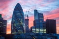 The Gherkin  30 St Mary Axe London Designed by the famous Architect Norman Foster Night view Royalty Free Stock Photo