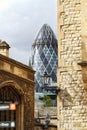 The Gherkin From The Tower Of London Royalty Free Stock Photo