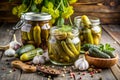 Gherkins Pickles Salted Cucumbers Still-Life Royalty Free Stock Photo