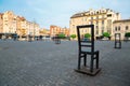 Ghetto Heroes Square Memorial at Podgorze district in Krakow, Poland Royalty Free Stock Photo