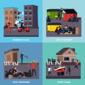 Ghetto Slum Icon Set