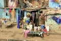 Ghetto and slums in Delhi India.These unidentified people live in a very difficult conditions on the ghettos of the city