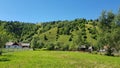 Ghimes city, view of gree hills,Romania