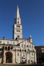 Ghirlandina historical tower with cathedral, Modena, Italy