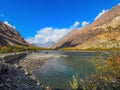 Ghizer River In Autumn, Ghizer Valley, Northern Pakistan Royalty Free Stock Photo