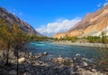 Ghizer River In Autumn, Ghizer Valley, Northern Pakistan Royalty Free Stock Photo