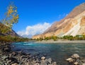 Ghizer River In Autumn, Ghizer Valley, Northern Pakistan Royalty Free Stock Photo