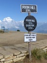 Ghorepani Poon Hill sign, Nepal Royalty Free Stock Photo