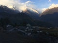Ghorepani Village at Annapurna Circuit in Himalayan Mountains in Nepal.
