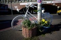 Ghost Bike roadside memorial in cologne