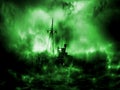 The ghost dark ship. Digital illustration art Royalty Free Stock Photo