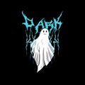 Ghost dark streetwear vector clothing design, typography, scary