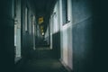 The ghost darkness dirty hall Royalty Free Stock Photo